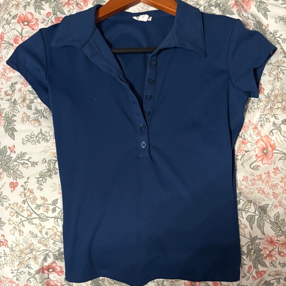 Garage Navy Short-Sleeve Button Polo